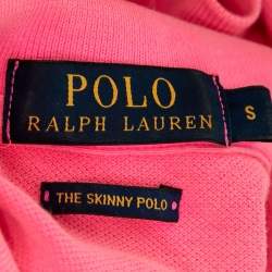 Pre Owned Polo Ralph Lauren Neon Pink Cotton Polo T-Shirt S