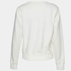 Pre Owned Polo Ralph Lauren Off White Cotton Long Sleeve Sweatshirt M