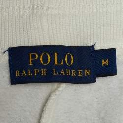 Pre Owned Polo Ralph Lauren Off White Cotton Knit Jogger Pants M