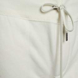 Pre Owned Polo Ralph Lauren Off White Cotton Knit Jogger Pants M