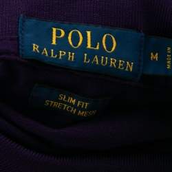 Pre Owned Polo Ralph Lauren Purple Cotton Pique Slim Fit Polo T-Shirt M