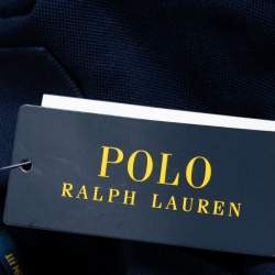 Pre Owned Polo Ralph Lauren Navy Blue Cotton Pique Slim Fit Polo T-Shirt S