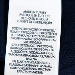Pre Owned Polo Ralph Lauren Navy Blue Cotton Pique Slim Fit Polo T-Shirt S