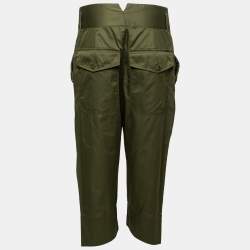 Pre Owned Polo Ralph Lauren Olive Green Cotton Cropped Trousers M  