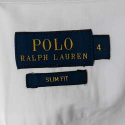 Pre Owned Polo Ralph Lauren White Cotton Slim Fit Button Front Shirt S