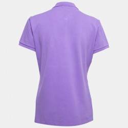 Pre Owned Polo Ralph Lauren Purple Cotton Pique Polo T-Shirt L   