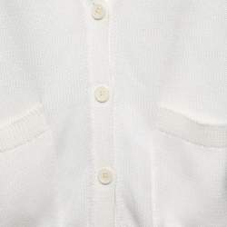 مملوكة مسبقًا Polo Ralph Lauren White Knit Button Front Cardigan L