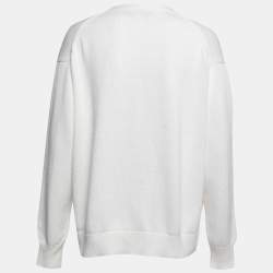 مملوكة مسبقًا Polo Ralph Lauren White Knit Button Front Cardigan L