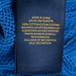 Pre Owned Polo Ralph Lauren Blue Pima Cotton Knit Long Sleeve Sweater L