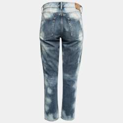 Pre Owned Polo Ralph Lauren Blue Dyed Washed Denim Avery Boyfriend Jean M Waist 27"