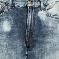 Pre Owned Polo Ralph Lauren Blue Dyed Washed Denim Avery Boyfriend Jean M Waist 27"