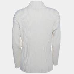 مملوكة مسبقًا Polo Ralph Lauren Light Beige Cotton Knit Zip Front Sweater XL