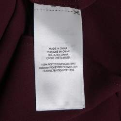 Pre Owned Polo Ralph Lauren Purple Silk Ruffle Detail Long Sleeve Top S