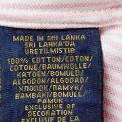 Pre Owned Polo Ralph Lauren Pink Striped Cotton Custom Fit Shirt M