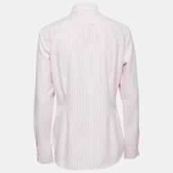 Pre Owned Polo Ralph Lauren Pink Striped Cotton Custom Fit Shirt M