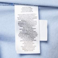 Pre Owned Polo Ralph Lauren Light Blue Cotton Belted Shirt Dress S