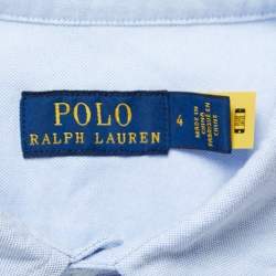 Pre Owned Polo Ralph Lauren Light Blue Cotton Belted Shirt Dress S