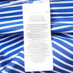 Pre Owned Polo Ralph Lauren Blue Striped Cotton Belted Shirt Dress S