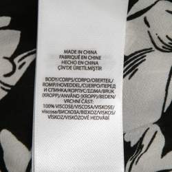 مملوكة مسبقًا Polo Ralph Lauren Black Floral Printed Crepe Wrap Mini Skirt S