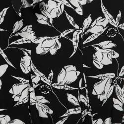 مملوكة مسبقًا Polo Ralph Lauren Black Floral Printed Crepe Wrap Mini Skirt S