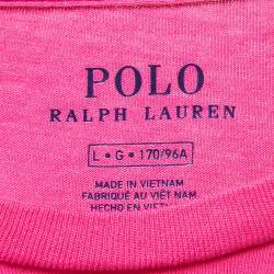 مملوكة مسبقًا Polo Ralph Lauren Pink Cotton Crew Neck T-Shirt L