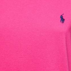 مملوكة مسبقًا Polo Ralph Lauren Pink Cotton Crew Neck T-Shirt L