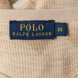 Pre Owned Polo Ralph Lauren Beige Tribal Patterned Knit Long Sleeve Maxi Dress XS