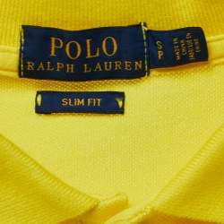 Pre Owned Polo Ralph Lauren Yellow Cotton Slim Fit Polo T-Shirt S