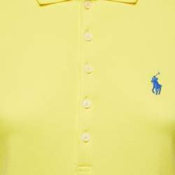 Pre Owned Polo Ralph Lauren Yellow Cotton Slim Fit Polo T-Shirt S