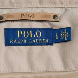 Pre Owned Polo Ralph Lauren Beige Gabardine Fringed Down Jacket L