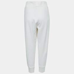 Pre Owned Polo Ralph Lauren White Cotton Beaded Side Stripe Jog Pants XL