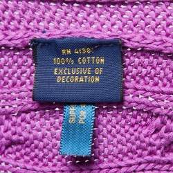 Pre Owned Polo Ralph Lauren Purple Cable Knit Crew Neck Sweater S