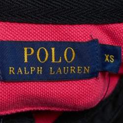 Pre Owned Polo Ralph Lauren Pink Embroidered Cotton Pique Polo T-Shirt XS