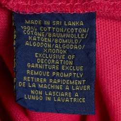 Pre Owned Polo Ralph Lauren Pink Embroidered Cotton Pique Polo T-Shirt XS