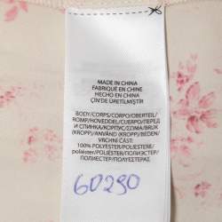 مملوكة مسبقًا Polo Ralph Lauren Cream Floral Printed Plisse Satin Midi Skirt S