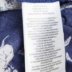 مملوكة مسبقًا Polo Ralph Lauren Blue Floral Printed Cotton Smocked Maxi Dress M