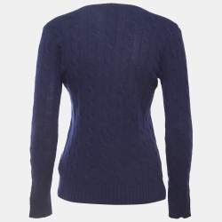 RALPH LAUREN Polo Womens Cable Knit Crew Neck Sweater, Navy, Small :  : Clothing, Shoes & Accessories