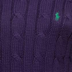 Pre Owned Polo Ralph Lauren Purple Cotton Knit Turtle Neck Sweater S