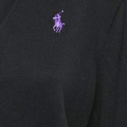 مملوكة مسبقًا Polo Ralph Lauren Black Cotton Buttoned Cardigan M