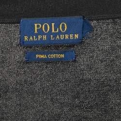 مملوكة مسبقًا Polo Ralph Lauren Black Cotton Buttoned Cardigan M