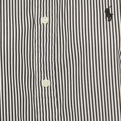 Pre Owned Polo Ralph Lauren Black Striped Cotton Button Front Shirt L