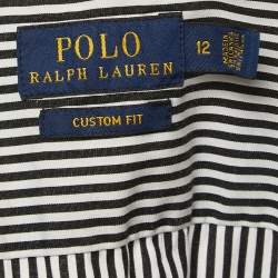 Pre Owned Polo Ralph Lauren Black Striped Cotton Button Front Shirt L