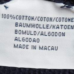 Pre Owned Polo Ralph Lauren Navy Blue Logo Embroidered Cotton Knit Sleeveless Sweater M