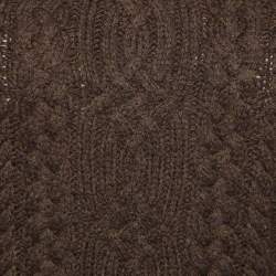 Pre Owned Polo Ralph Lauren Khaki Green Merino & Alpaca Cable Knit Sweater S