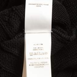 Pre Owned Polo Ralph Lauren Black Logo Embroidered Cable Knit Mini Polo Dress XL
