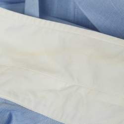 مملوكة مسبقًا Polo Ralph Lauren Blue Cotton Button Front Belted Dress S