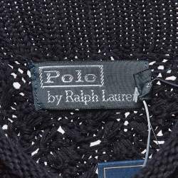 Pre Owned Polo Ralph Lauren Navy Blue Cotton Knit High Neck Sweater XL