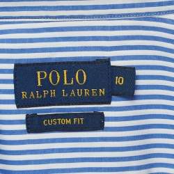 مملوكة مسبقًا Polo Ralph Lauren Blue Pinstripe Cotton Custom Fit Shirt L