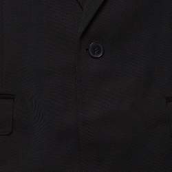 Pre Owned Polo Ralph Lauren Black Wool Fringe-Trim Blazer M