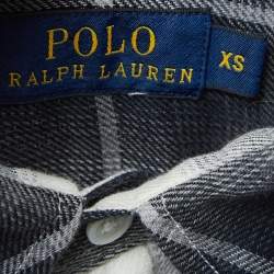 Pre Owned Polo Ralph Lauren Monochrome Tartan Cotton Shirt XS